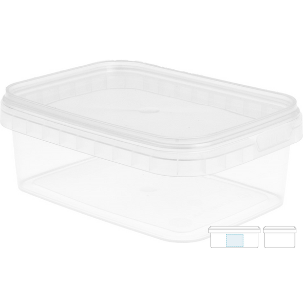 Rectangular Tamperproof Container w/ Transparent Lid PP